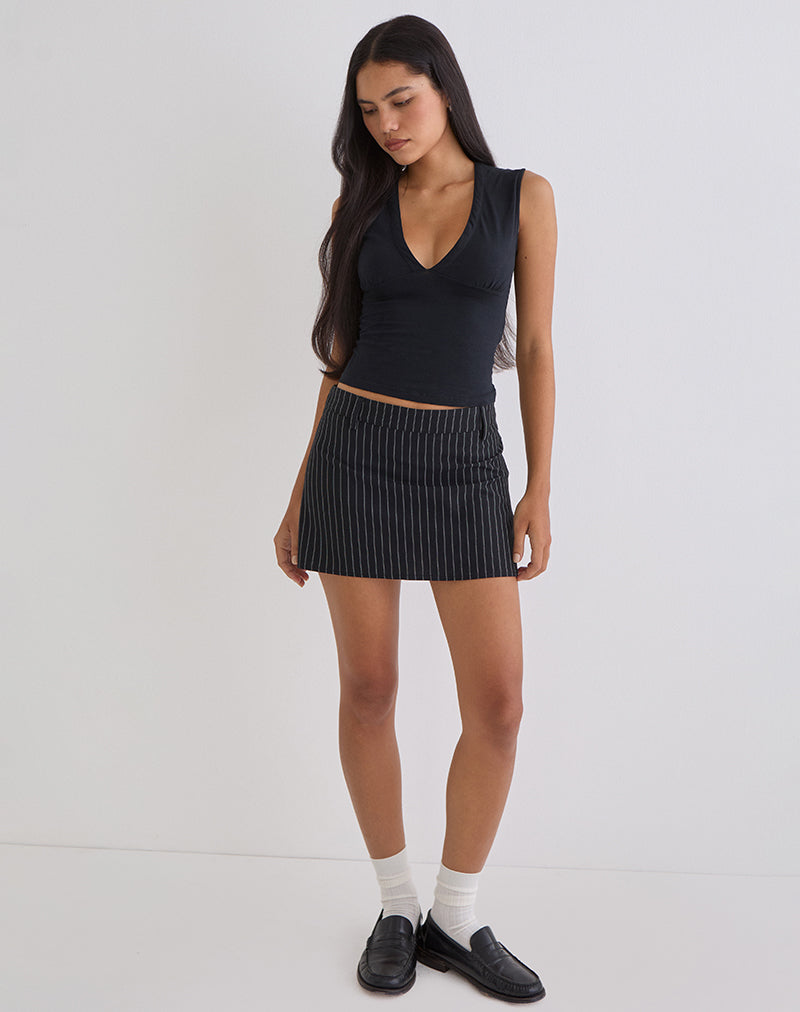 Fabiana | Falda Mini de Sastre con Raya Diplomática, Elegante