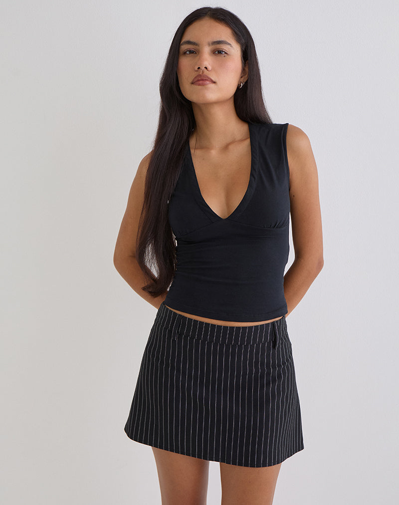 Fabiana | Falda Mini de Sastre con Raya Diplomática, Elegante