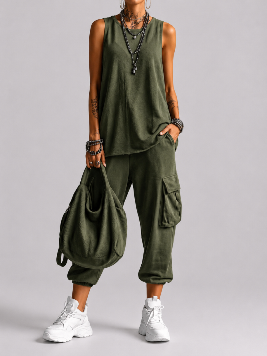 Amira | Conjunto Casual Suave con Bolsillos, Comodidad Chic