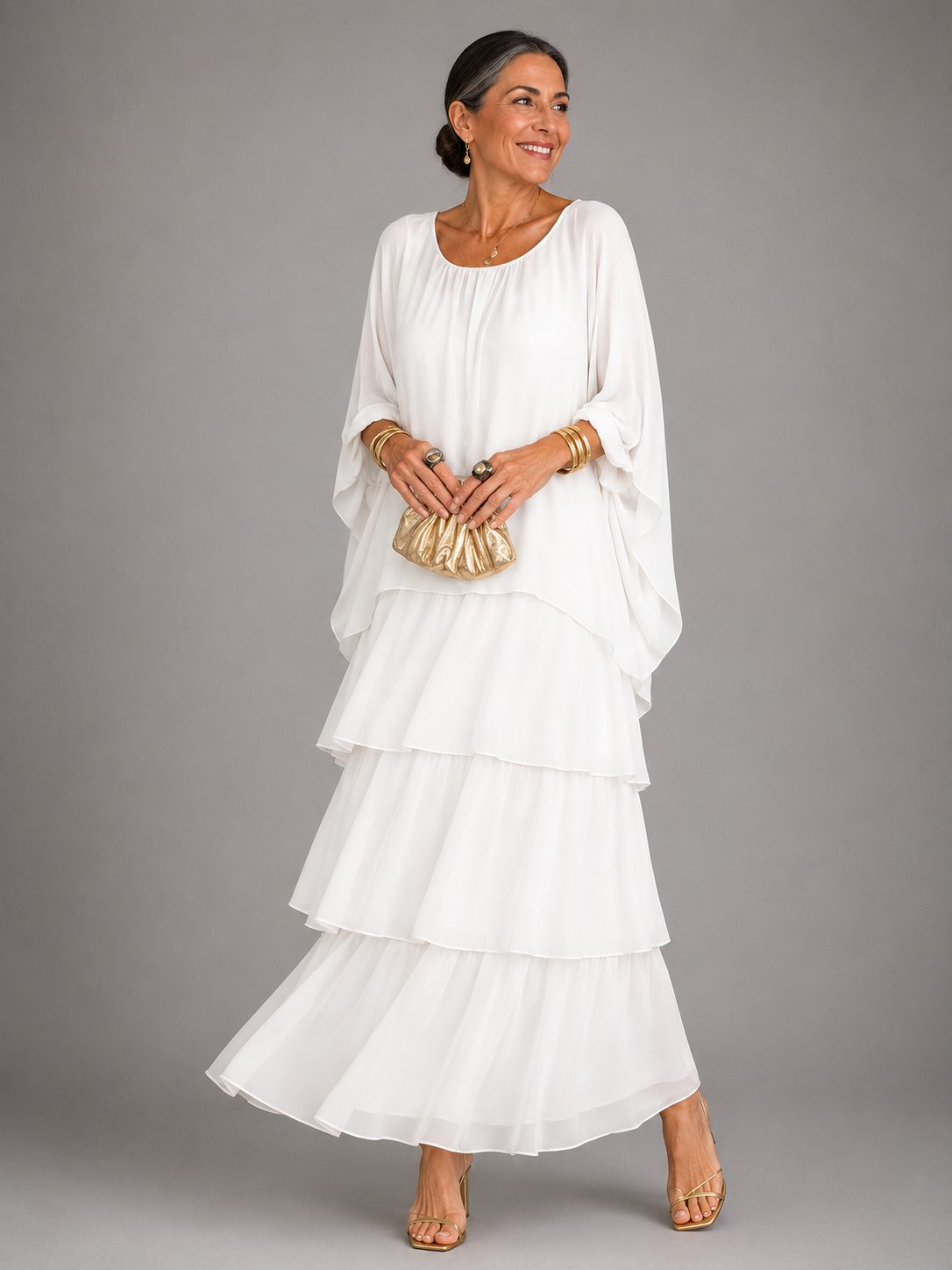 Lara | Vestido Maxi Fluido en Capas, Elegante y Cómodo