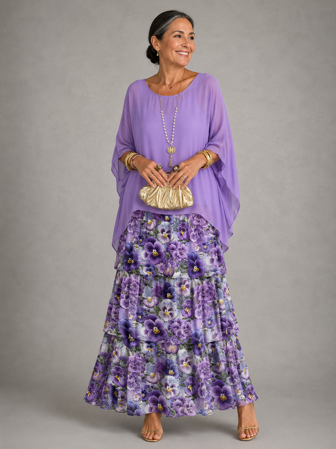 Lara | Vestido Maxi Fluido en Capas, Elegante y Cómodo