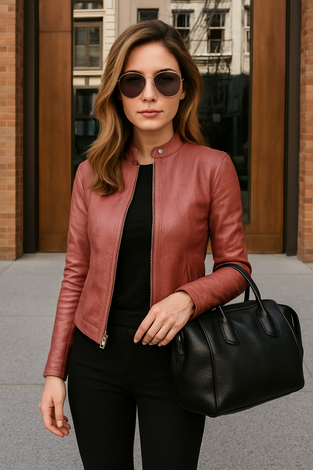 Persia | Chaqueta Biker de Piel Entallada, Atemporal