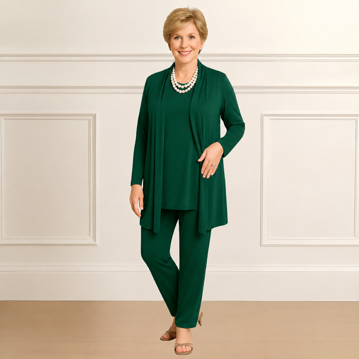 Corina | Conjunto de Cárdigan y Pantalón, Favorecedor