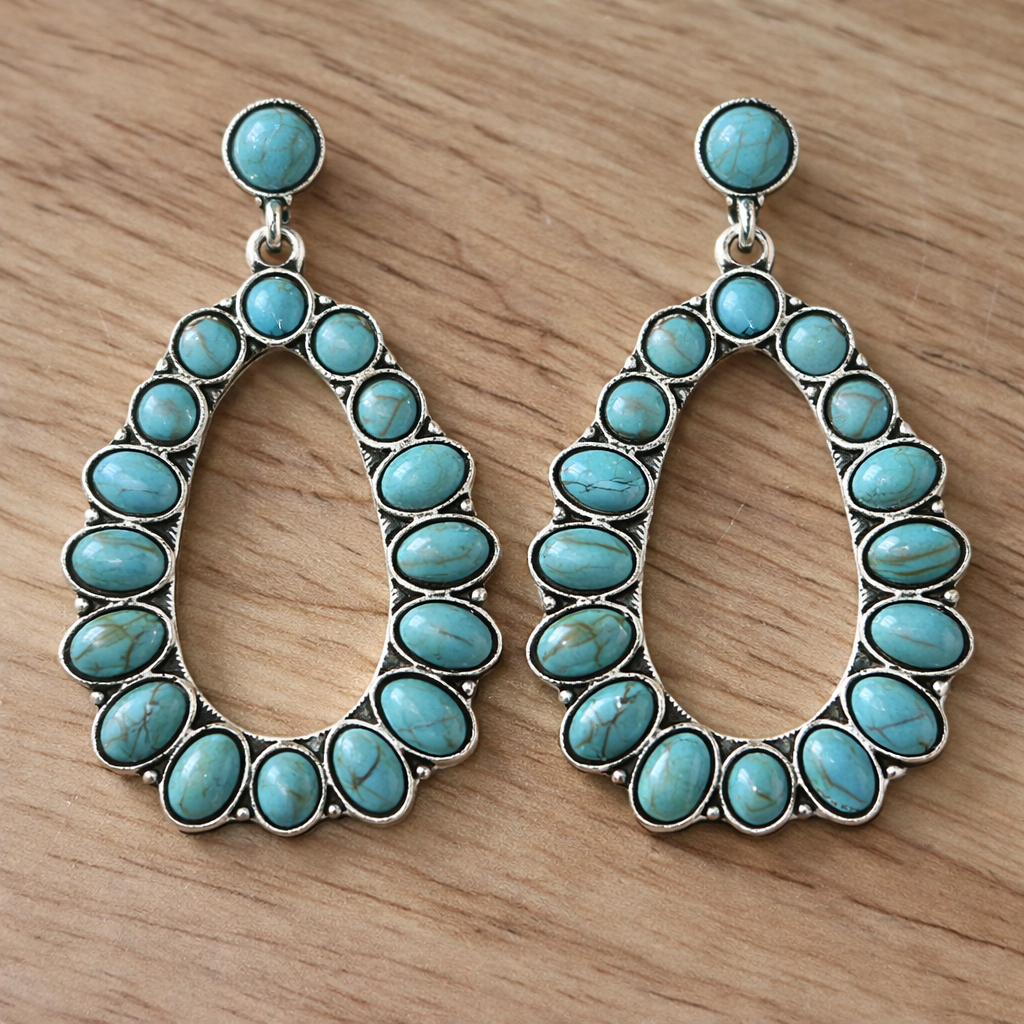 Esther | Pendientes con Turquesa, Estilo Étnico
