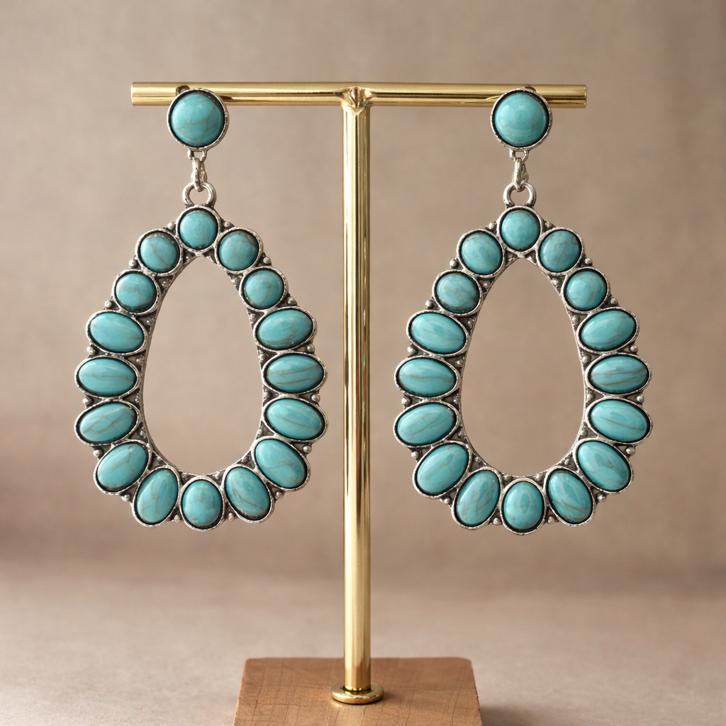 Esther | Pendientes con Turquesa, Estilo Étnico