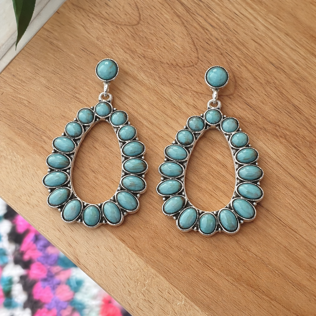 Esther | Pendientes con Turquesa, Estilo Étnico