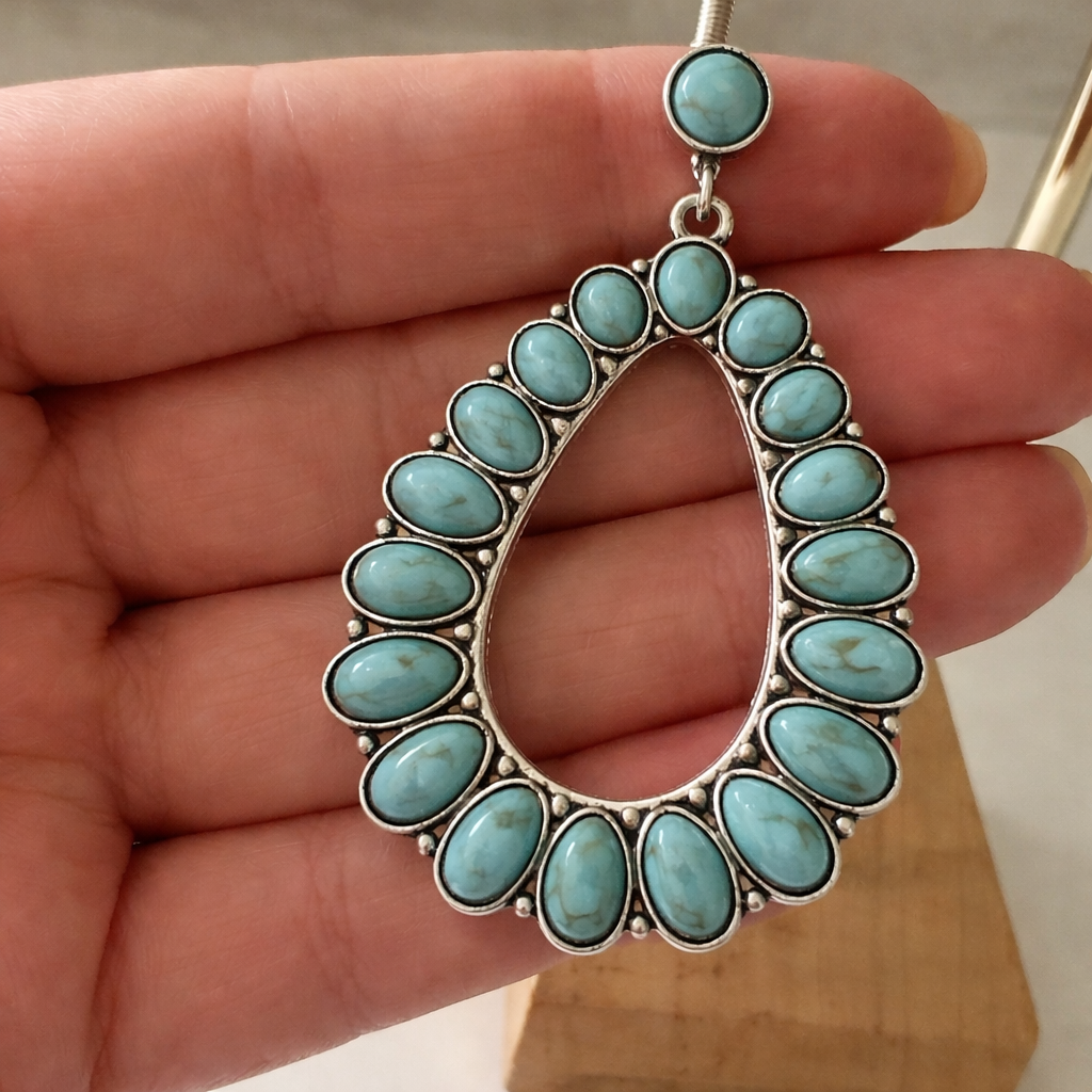 Esther | Pendientes con Turquesa, Estilo Étnico