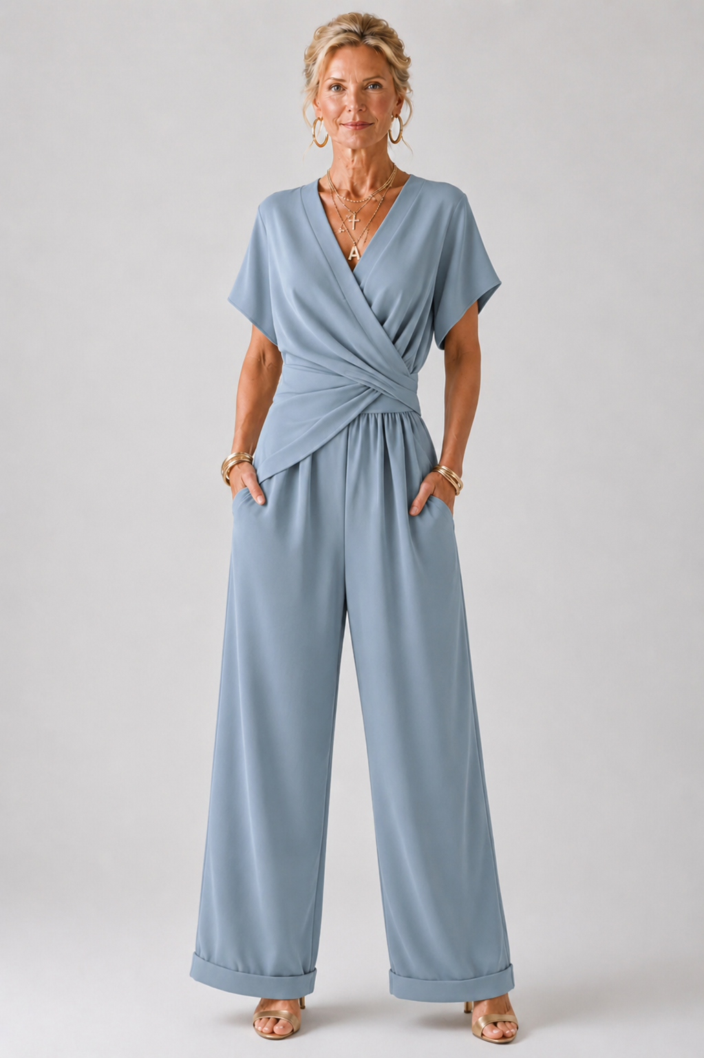 Colleen | Conjunto Cruzado de Dos Piezas, Elegante y Cómodo