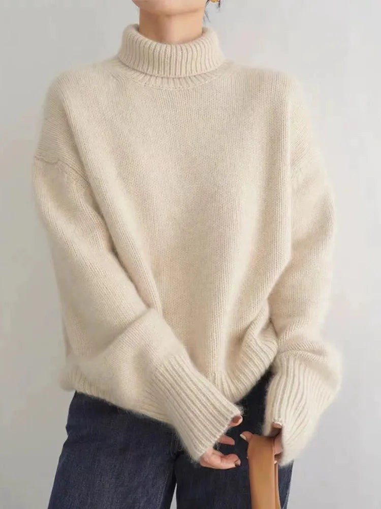 Antonia | Jersey de Cuello Alto Semientallado, Suave