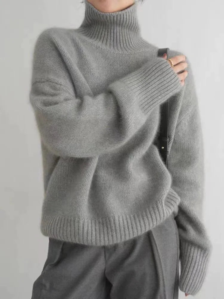 Antonia | Jersey de Cuello Alto Semientallado, Suave