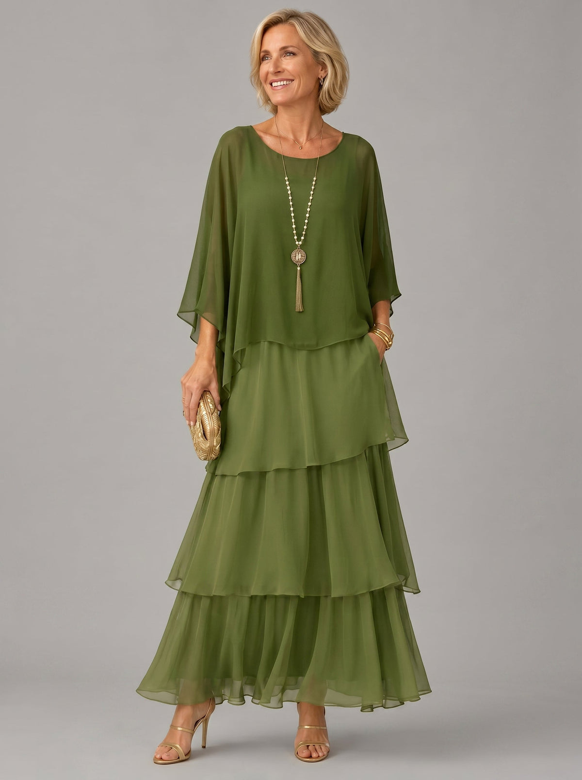 Lara | Vestido Maxi Fluido en Capas, Elegante y Cómodo