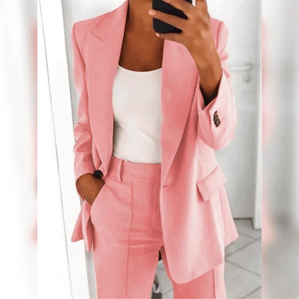 Delfina | Traje de Blazer con Solapa y Pantalón Recto, Formal