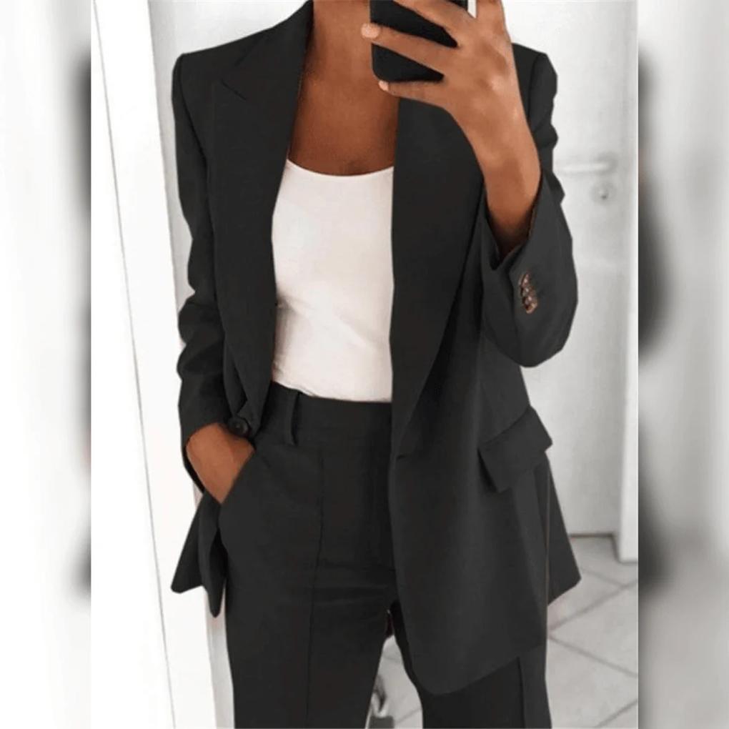 Delfina | Traje de Blazer con Solapa y Pantalón Recto, Formal
