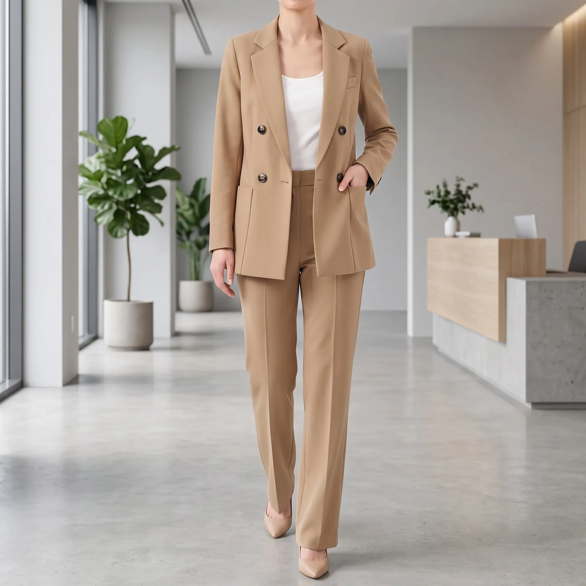 Consuelo | Traje de Blazer Cruzada y Pantalón, Profesional