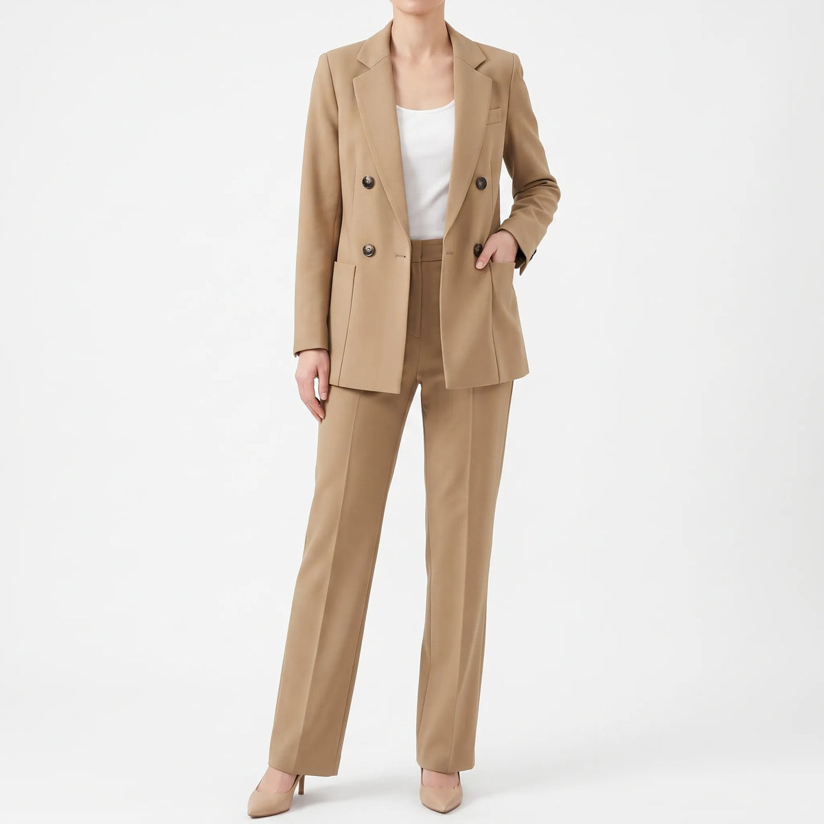 Consuelo | Traje de Blazer Cruzada y Pantalón, Profesional