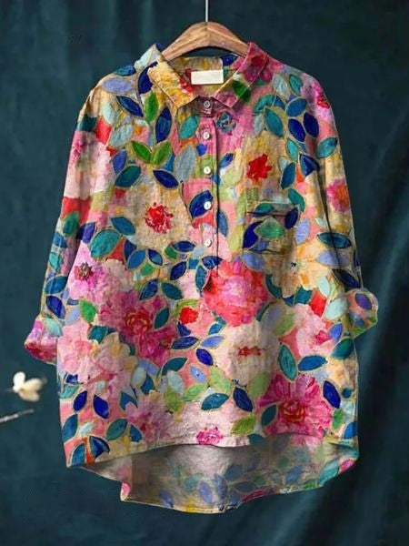 Lila | Blusa Fluida con Estampado Floral, Femenina