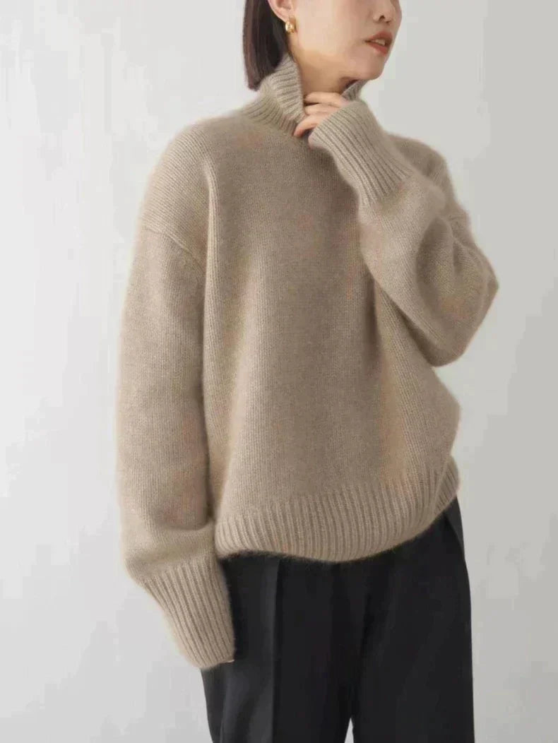 Antonia | Jersey de Cuello Alto Semientallado, Suave