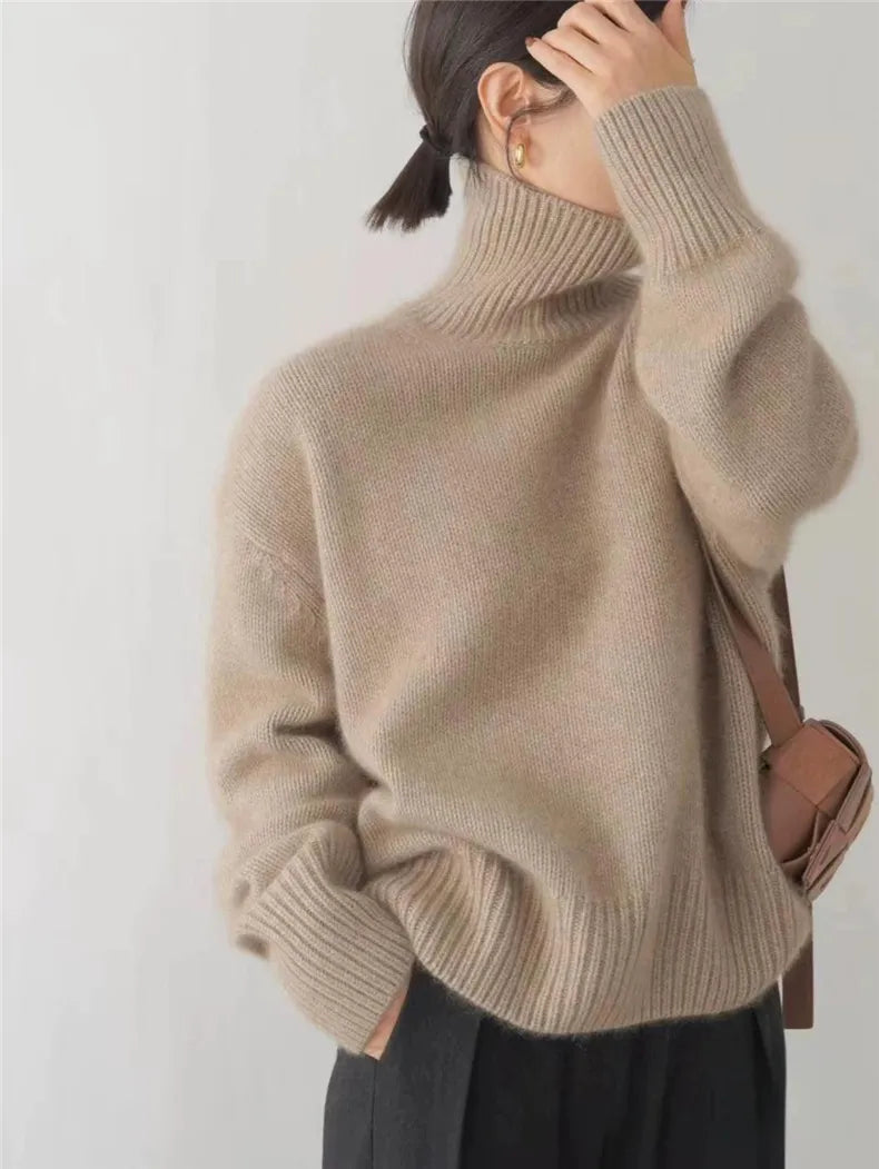 Antonia | Jersey de Cuello Alto Semientallado, Suave