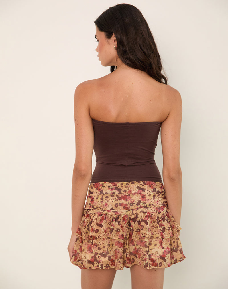 Amaya | Falda Mini de Gasa con Volantes Florales, Vintage