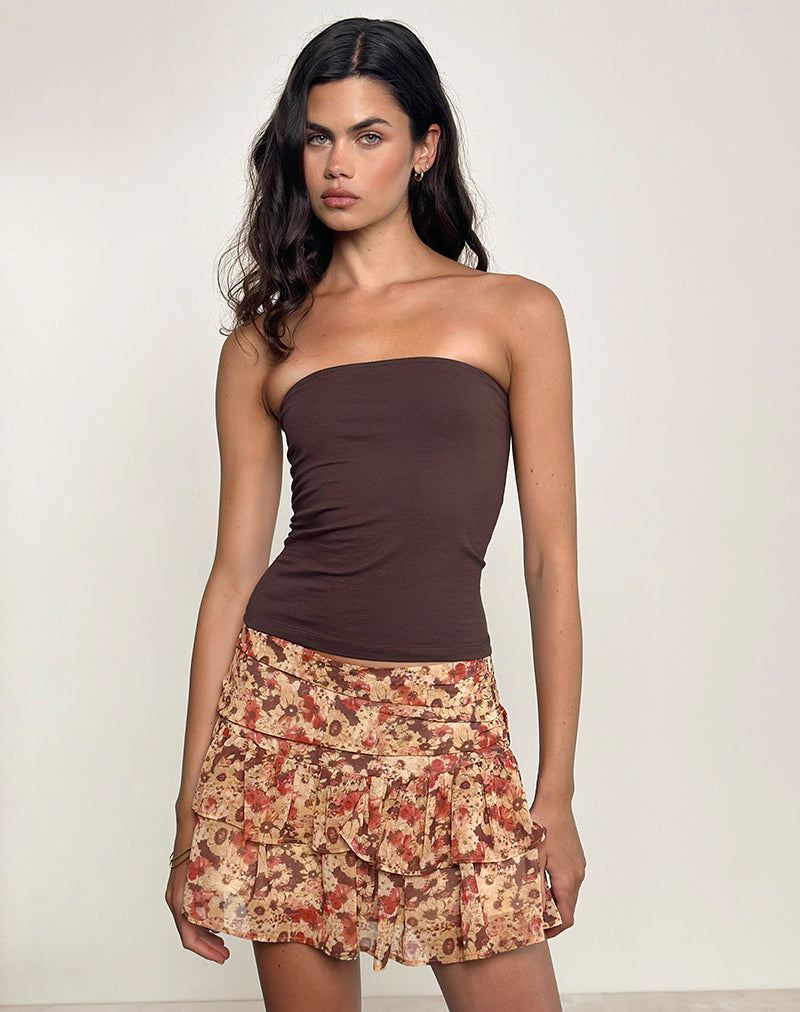 Amaya | Falda Mini de Gasa con Volantes Florales, Vintage