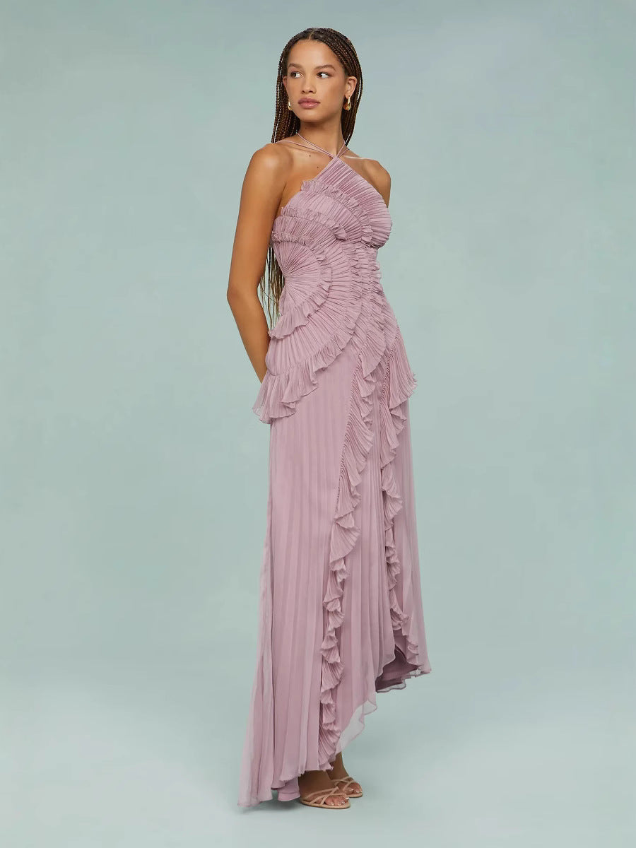 Liyana | Vestido con Volante en Espiral, Fluido y Femenino