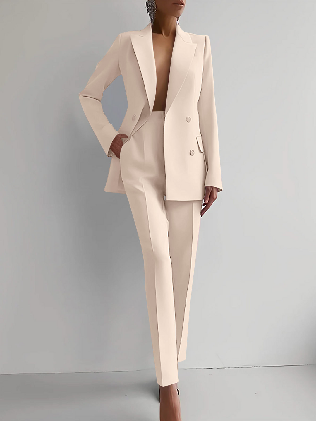 Eloïse | Traje de Blazer Cruzada y Pantalón Recto, Elegante