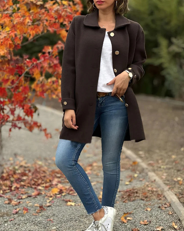 Moana | Abrigo Oversize con Botón Delantero, Atemporal