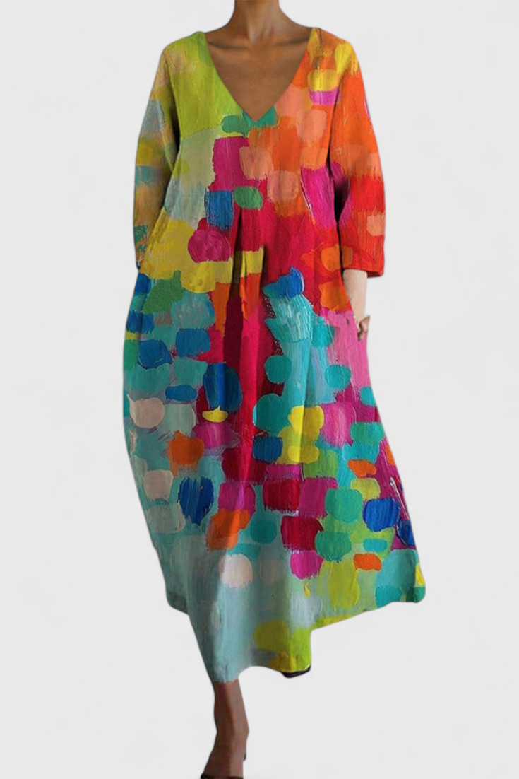 Isalinde | Vestido Cómodo con Escote en V, Favorecedor