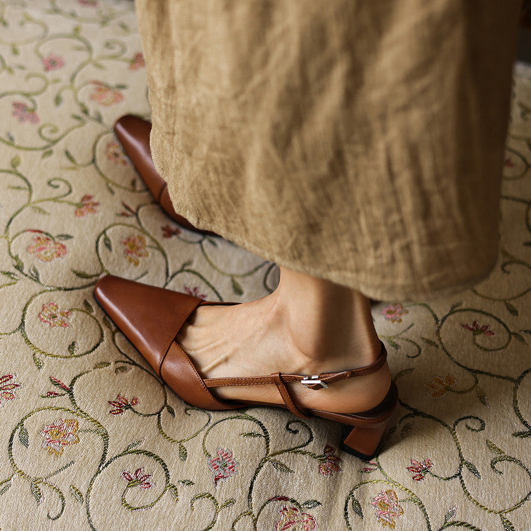 Serelle | Zapatos Destalonados de Piel, Refinados