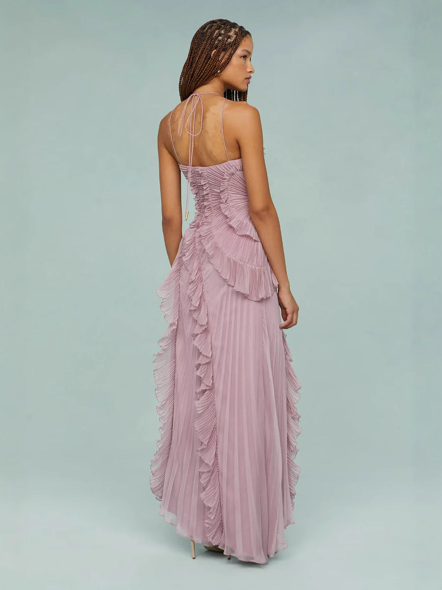 Liyana | Vestido con Volante en Espiral, Fluido y Femenino