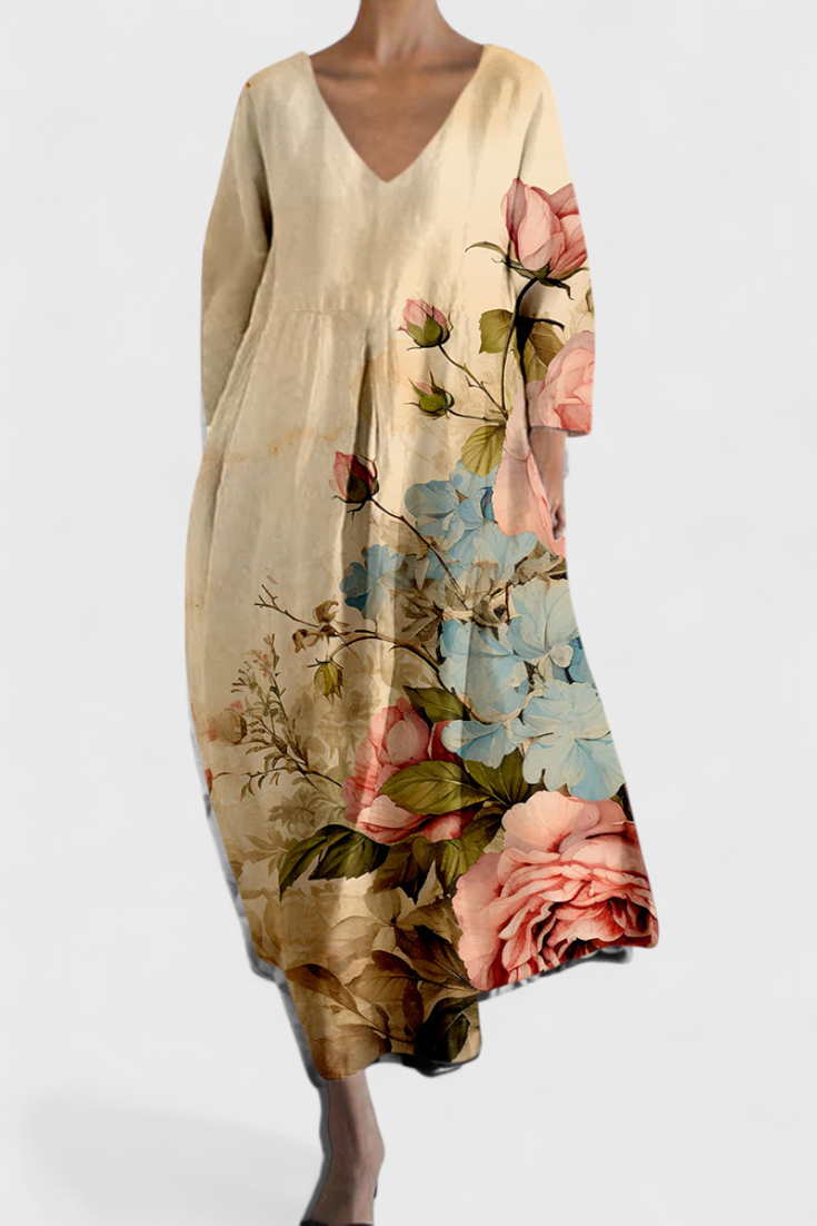 Isalinde | Vestido Cómodo con Escote en V, Favorecedor