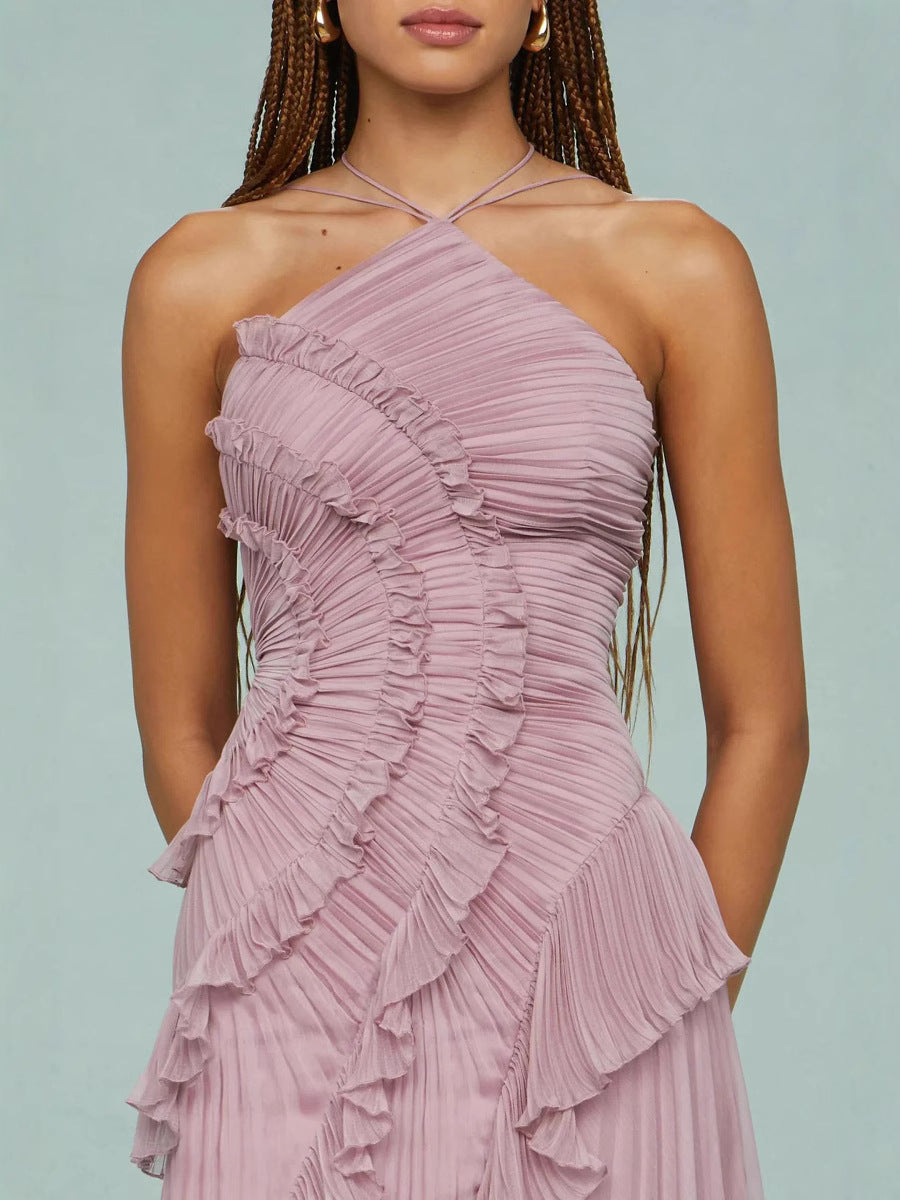 Liyana | Vestido con Volante en Espiral, Fluido y Femenino