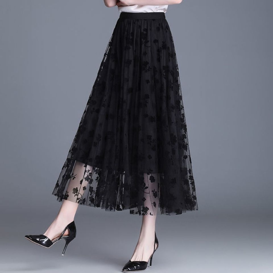 Adeline | Falda Midi de Tul con Bordado Floral, Romántica