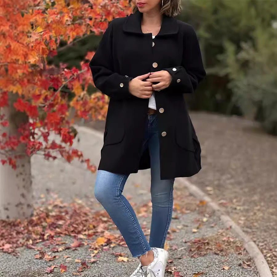Moana | Abrigo Oversize con Botón Delantero, Atemporal
