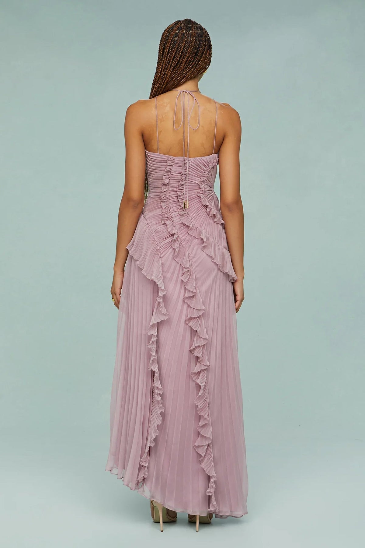 Liyana | Vestido con Volante en Espiral, Fluido y Femenino