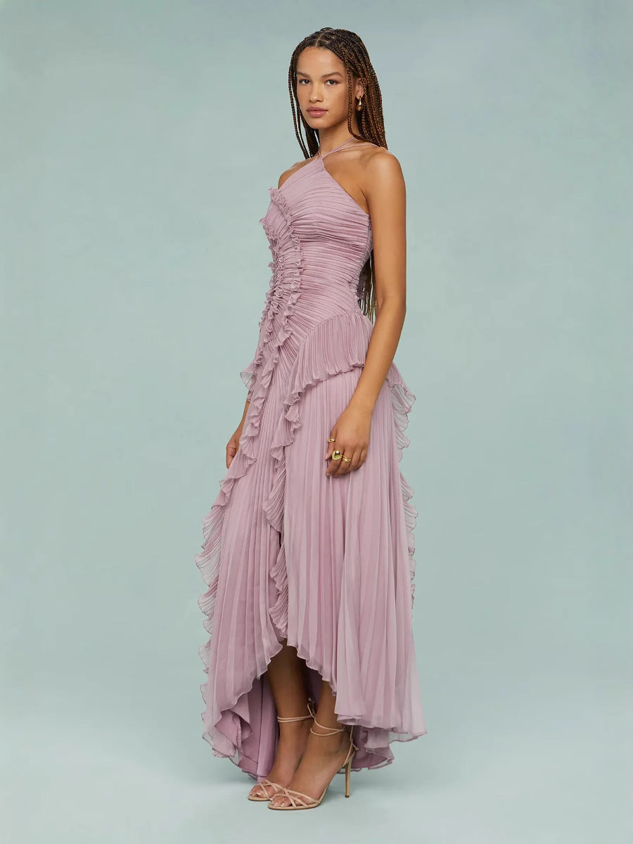 Liyana | Vestido con Volante en Espiral, Fluido y Femenino