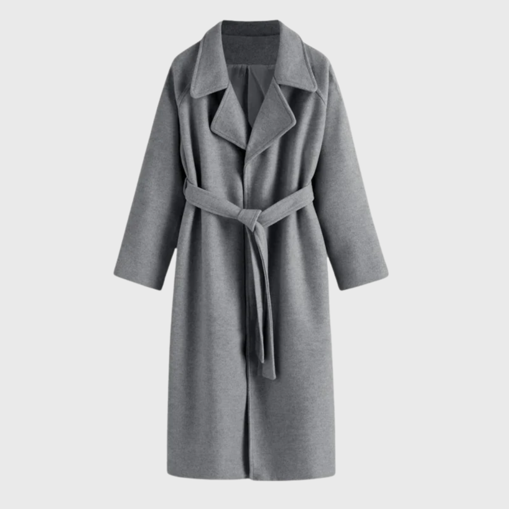 Gilda | Abrigo Largo con Cinturón y Cuello de Solapa, Elegante