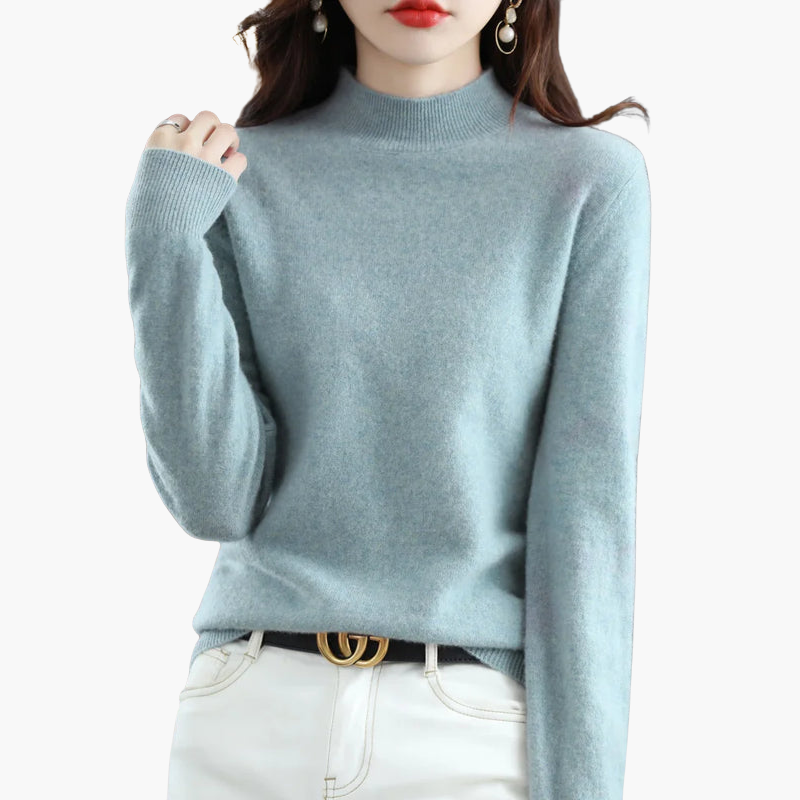 Mirella | Jersey de Cuello Alto de Manga Larga, Atemporal