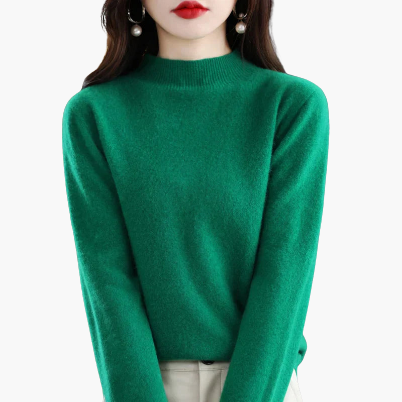 Mirella | Jersey de Cuello Alto de Manga Larga, Atemporal