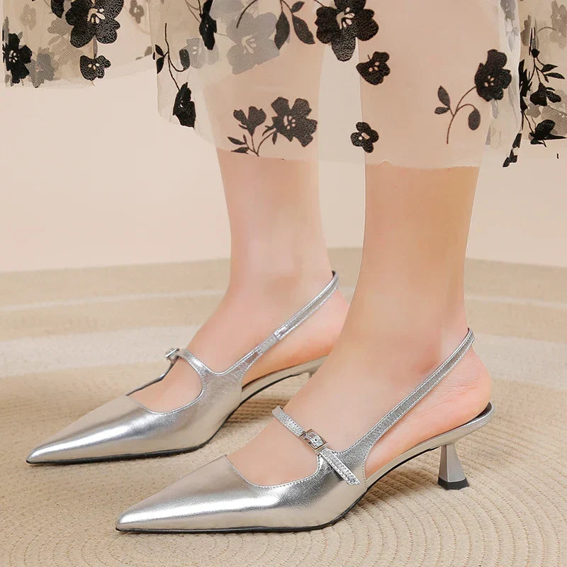 Stella | Zapatos Destalonados de Tacón Kitten, Elegantes