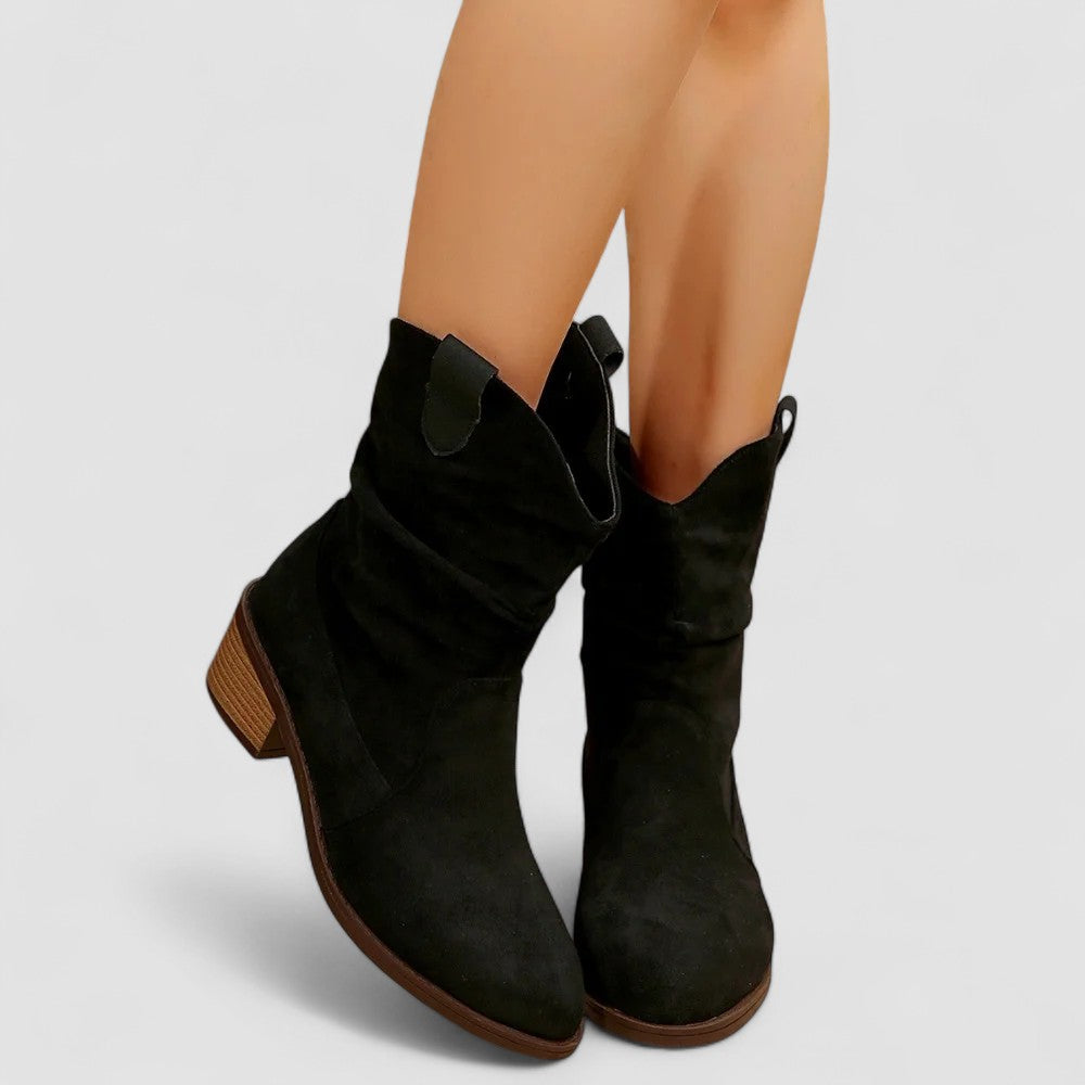 Cosima | Botas Ortopédicas de Ante y Piel con Suela de Gel, Ligeras