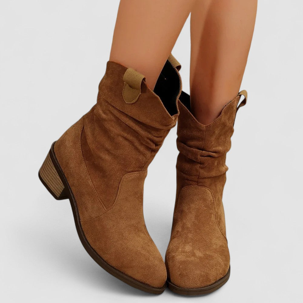 Cosima | Botas Ortopédicas de Ante y Piel con Suela de Gel, Ligeras