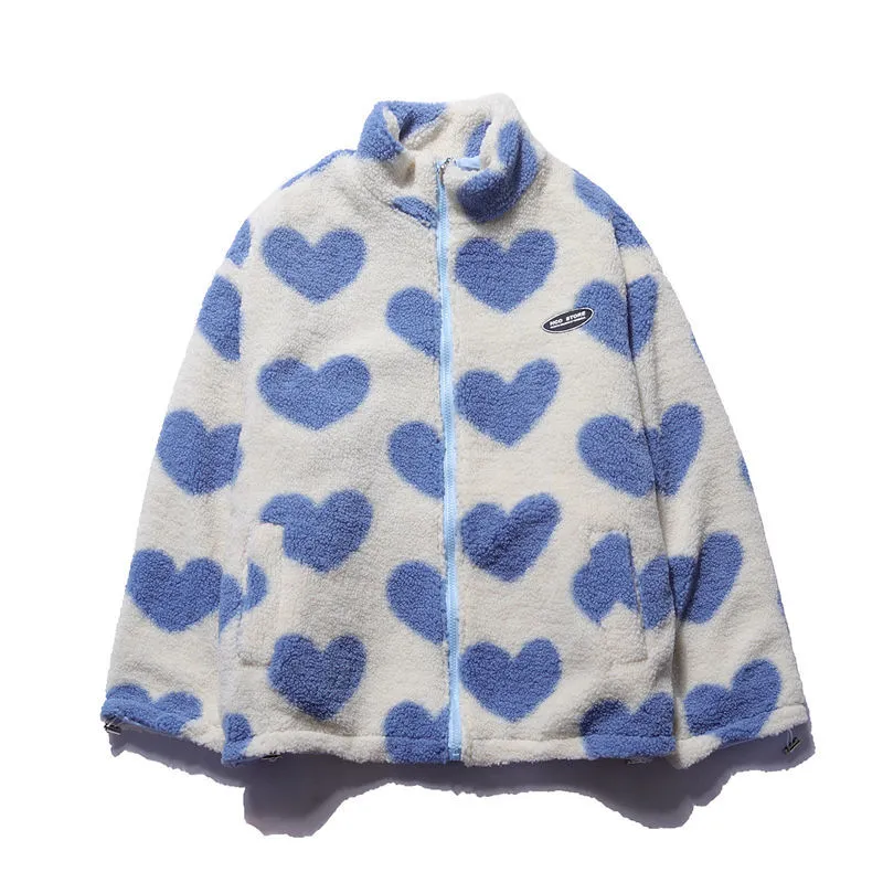 Lydia | Abrigo Acolchado Reversible con Corazones, Divertido