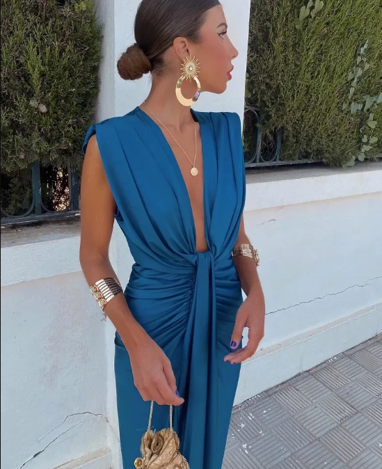 Liliana | Vestido Plisado Elegante, Silueta Impactante