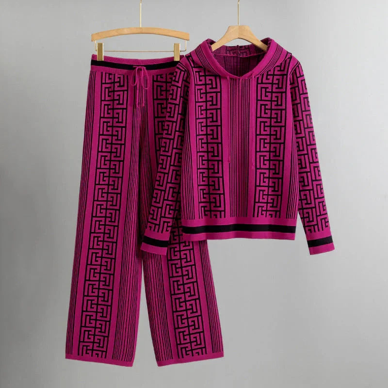 Océane | Conjunto de Sudadera con Capucha y Pantalón Estampado, Acogedor