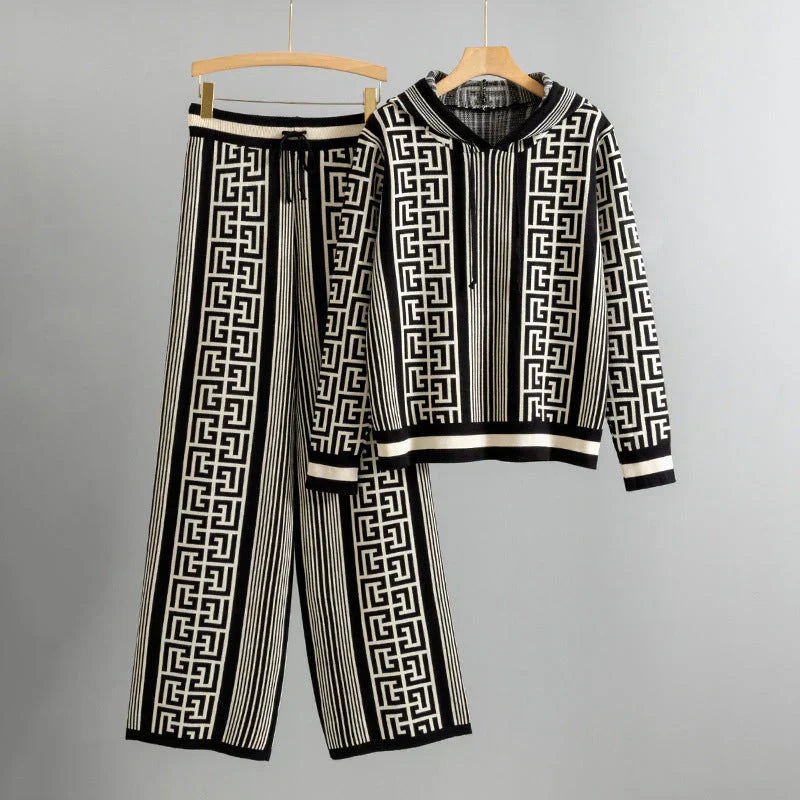 Océane | Conjunto de Sudadera con Capucha y Pantalón Estampado, Acogedor