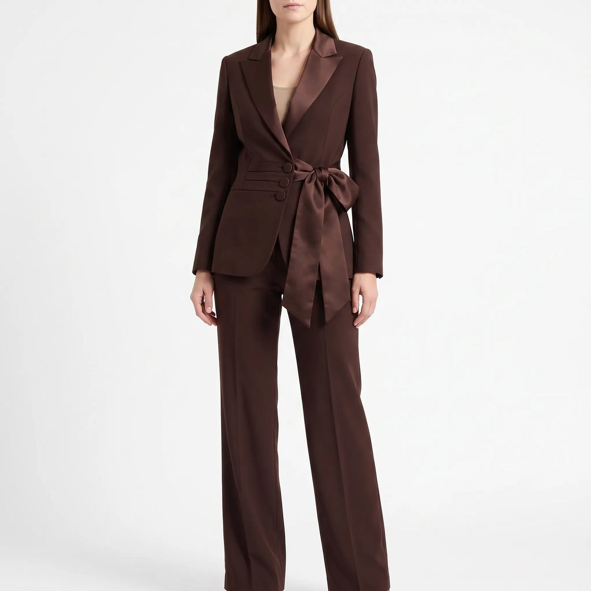 Jeanne | Traje de Chaqueta con Cinturón y Pantalón Recto, Profesional