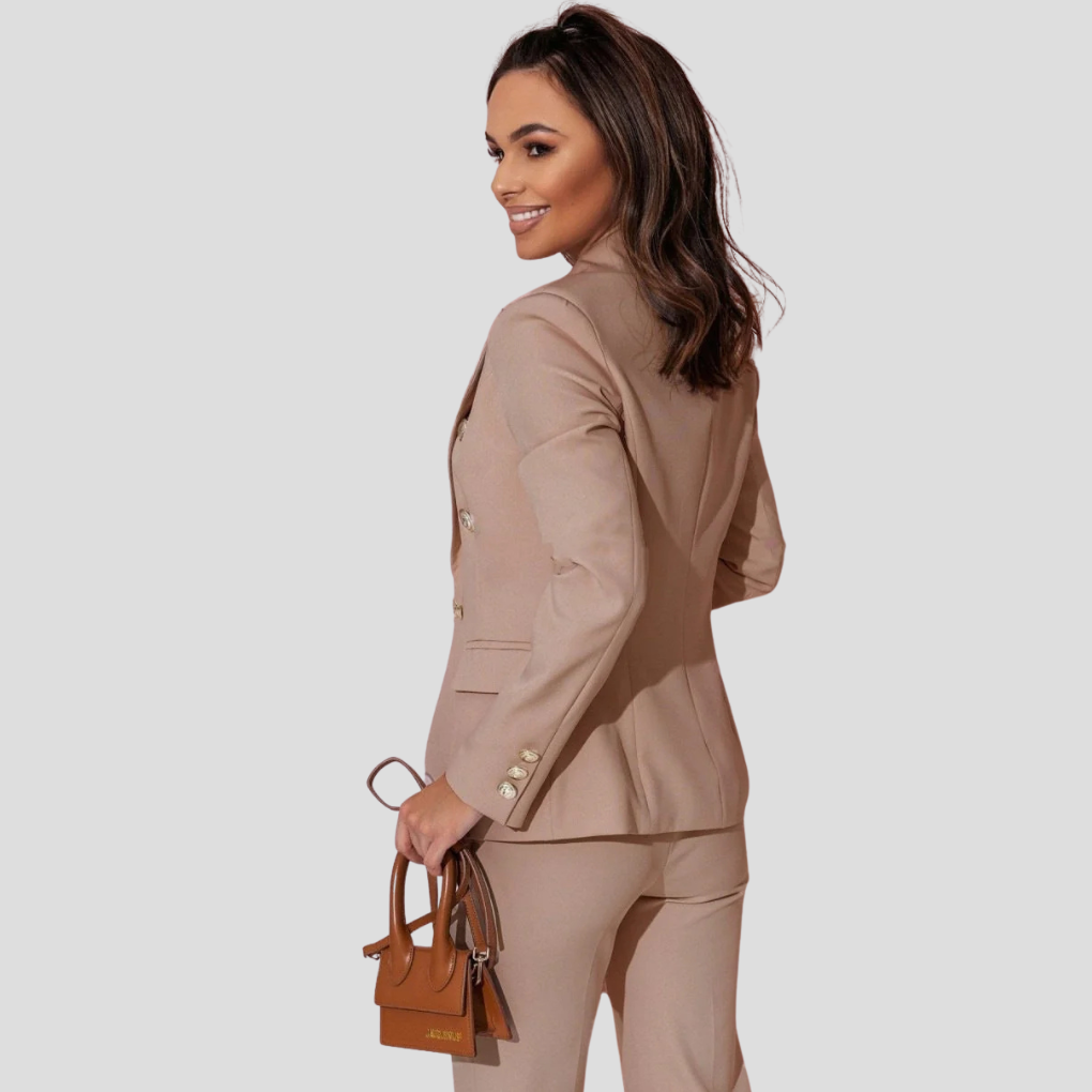 Atenea | Traje de Blazer Cruzada y Pantalón de Sastre, Elegante