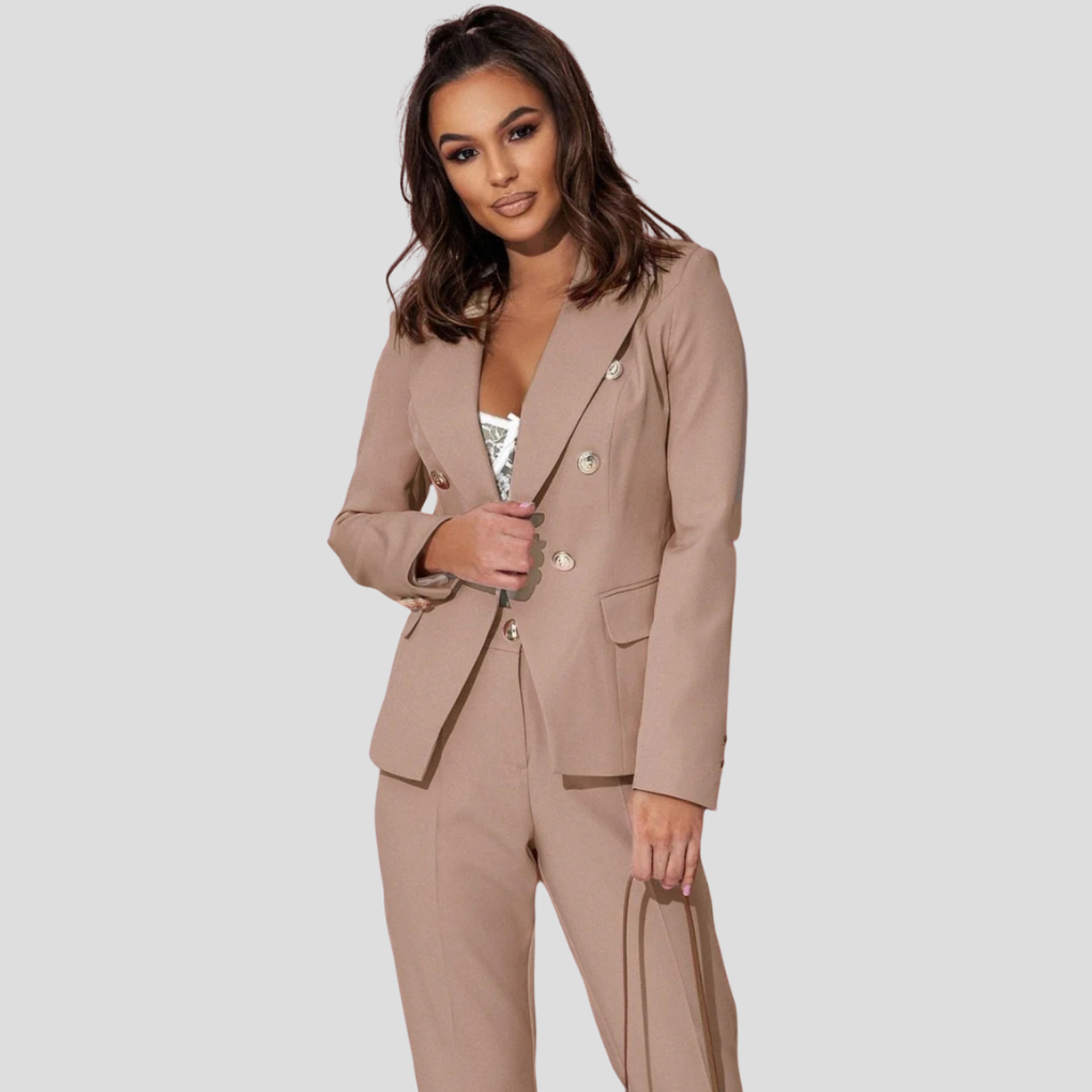 Atenea | Traje de Blazer Cruzada y Pantalón de Sastre, Elegante