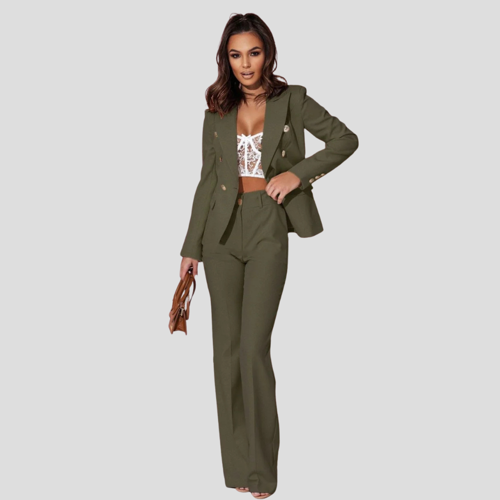 Atenea | Traje de Blazer Cruzada y Pantalón de Sastre, Elegante